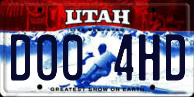 UT license plate D004HD