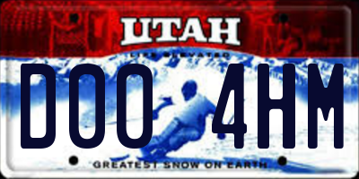 UT license plate D004HM