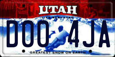 UT license plate D004JA