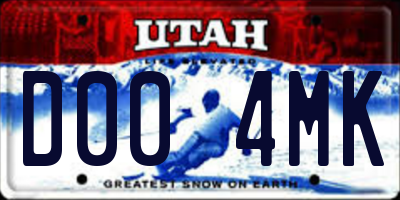 UT license plate D004MK