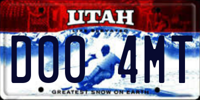 UT license plate D004MT