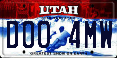 UT license plate D004MW