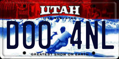 UT license plate D004NL