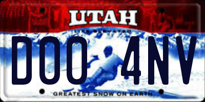 UT license plate D004NV
