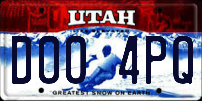 UT license plate D004PQ
