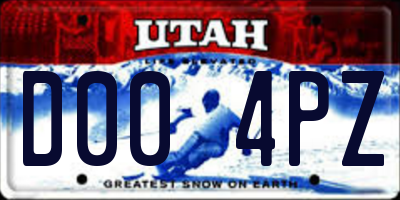 UT license plate D004PZ