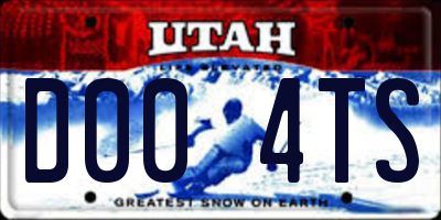 UT license plate D004TS