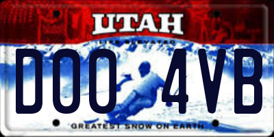 UT license plate D004VB