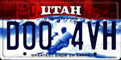 UT license plate D004VH