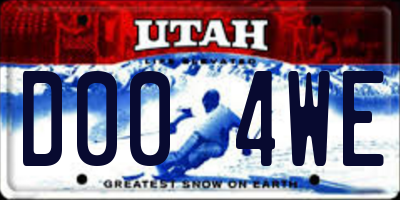 UT license plate D004WE