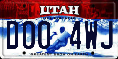 UT license plate D004WJ