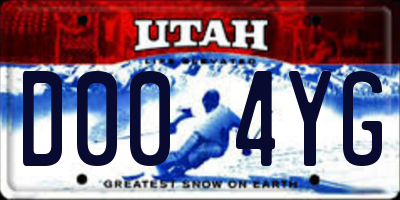 UT license plate D004YG