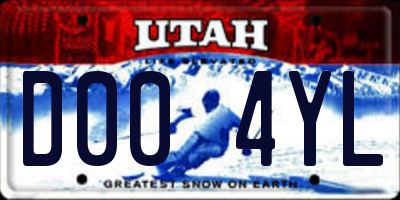 UT license plate D004YL