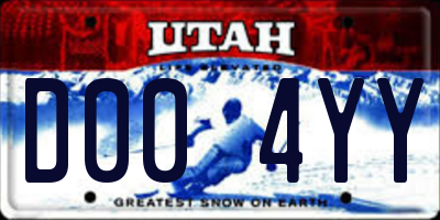 UT license plate D004YY
