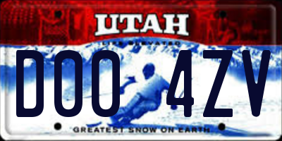 UT license plate D004ZV