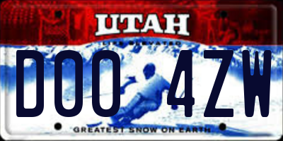 UT license plate D004ZW