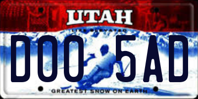 UT license plate D005AD