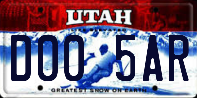 UT license plate D005AR
