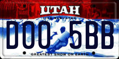 UT license plate D005BB