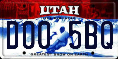 UT license plate D005BQ