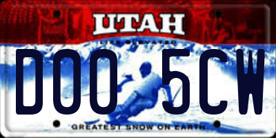 UT license plate D005CW