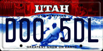 UT license plate D005DL