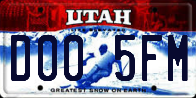 UT license plate D005FM