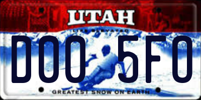 UT license plate D005FO