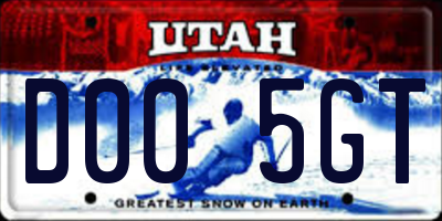 UT license plate D005GT
