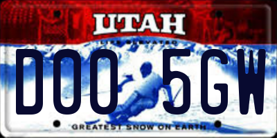 UT license plate D005GW