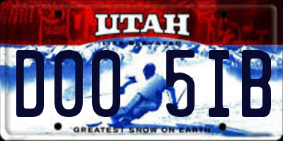 UT license plate D005IB