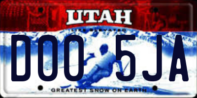 UT license plate D005JA