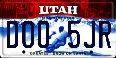 UT license plate D005JR