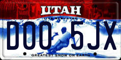 UT license plate D005JX