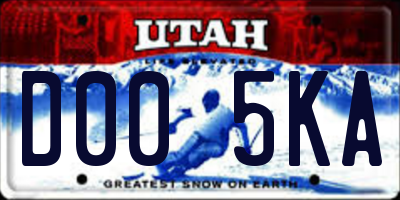 UT license plate D005KA