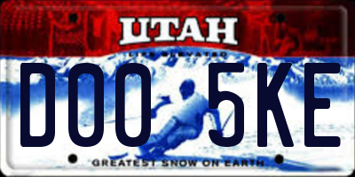 UT license plate D005KE