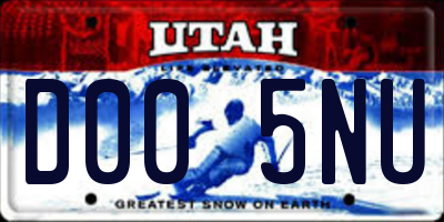 UT license plate D005NU
