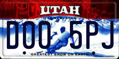UT license plate D005PJ
