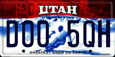 UT license plate D005QH