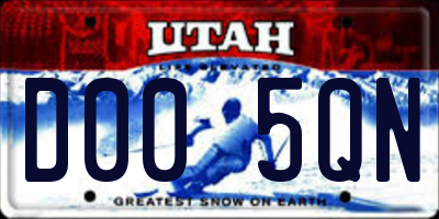 UT license plate D005QN