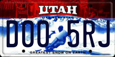 UT license plate D005RJ