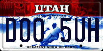 UT license plate D005UH