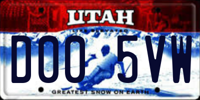 UT license plate D005VW