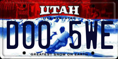 UT license plate D005WE