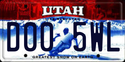 UT license plate D005WL