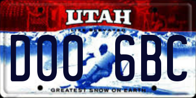 UT license plate D006BC