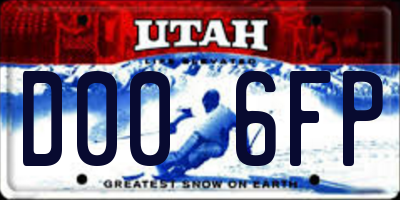 UT license plate D006FP