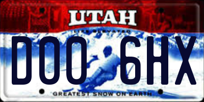 UT license plate D006HX