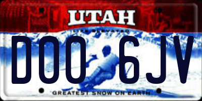 UT license plate D006JV