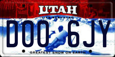 UT license plate D006JY